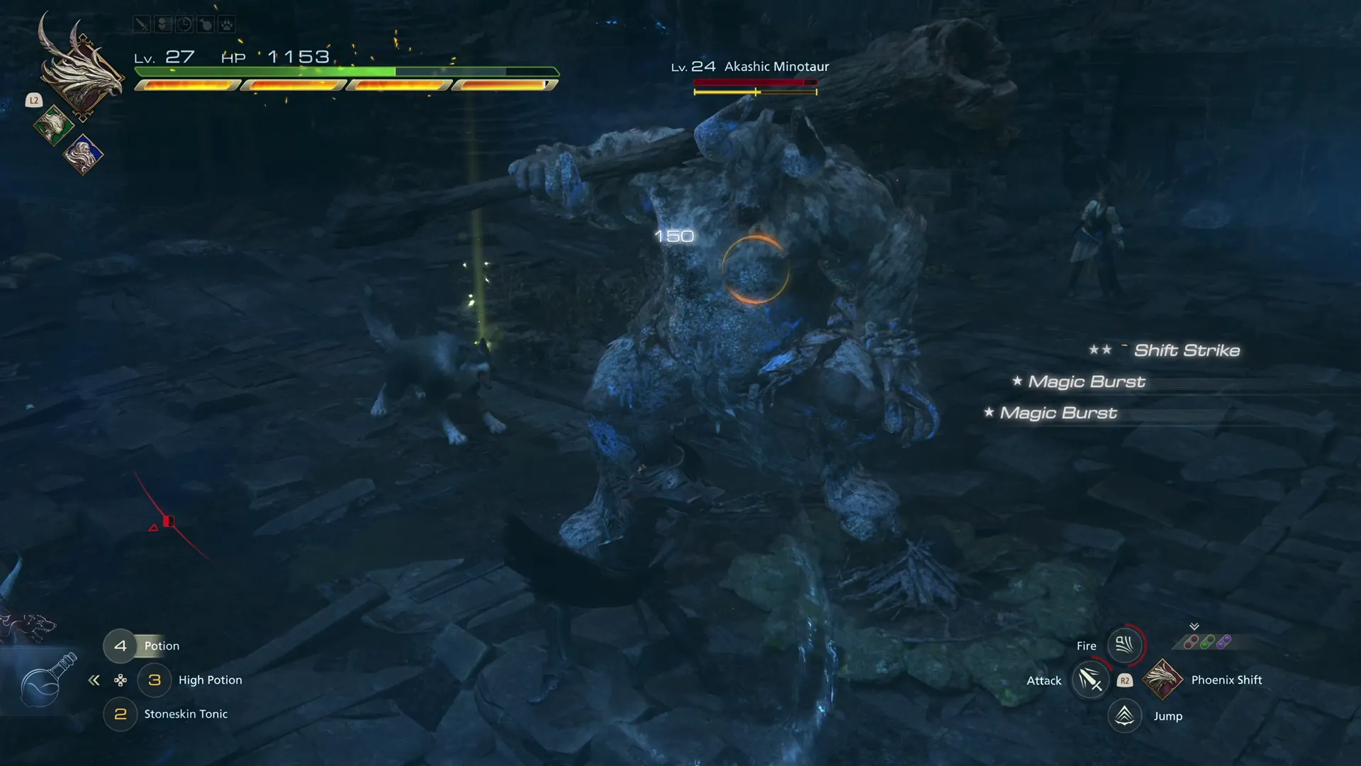 Battle against an Akashic Minotaur