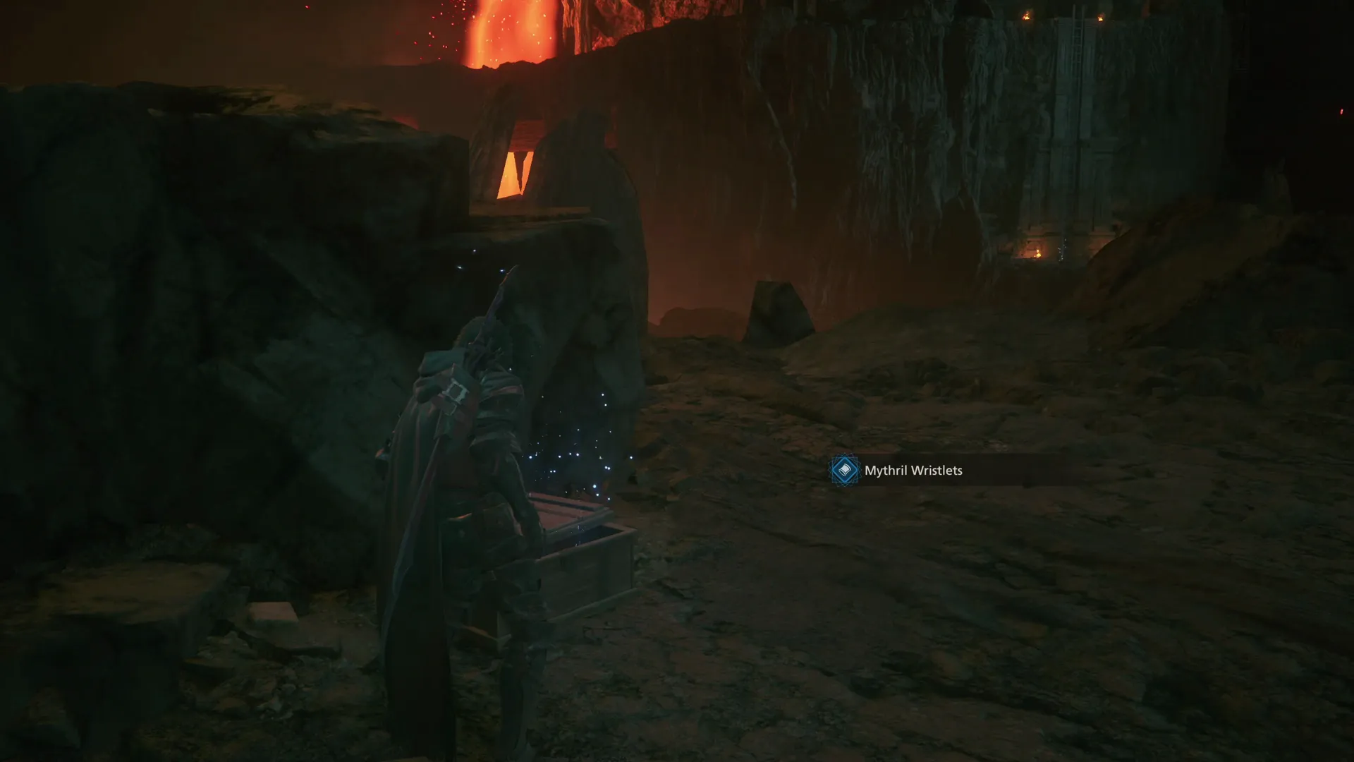 Opening the treasure coffer that contains the Mythril Wristlets