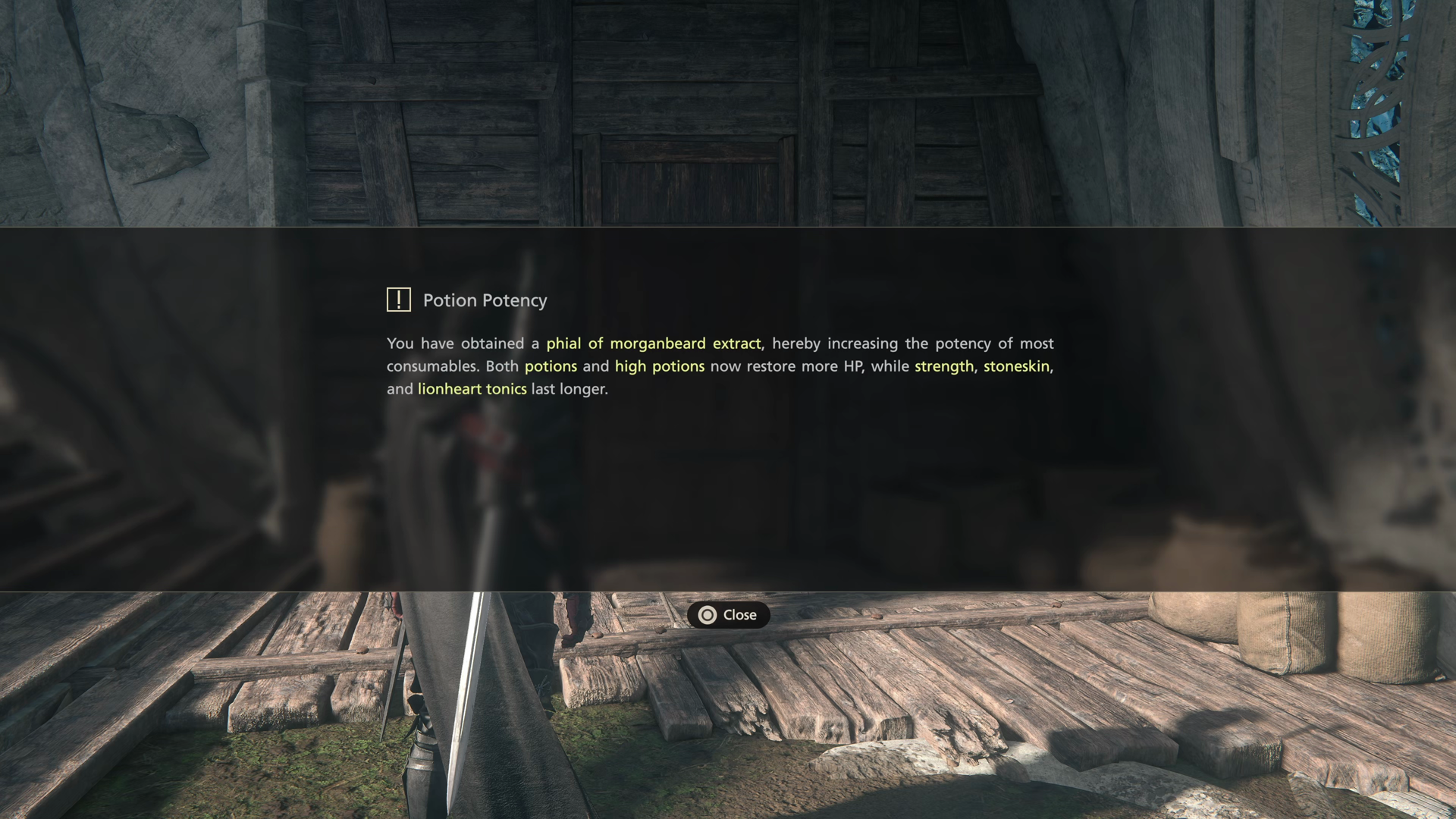 Potion potency increased through the phial of morganbeard extract