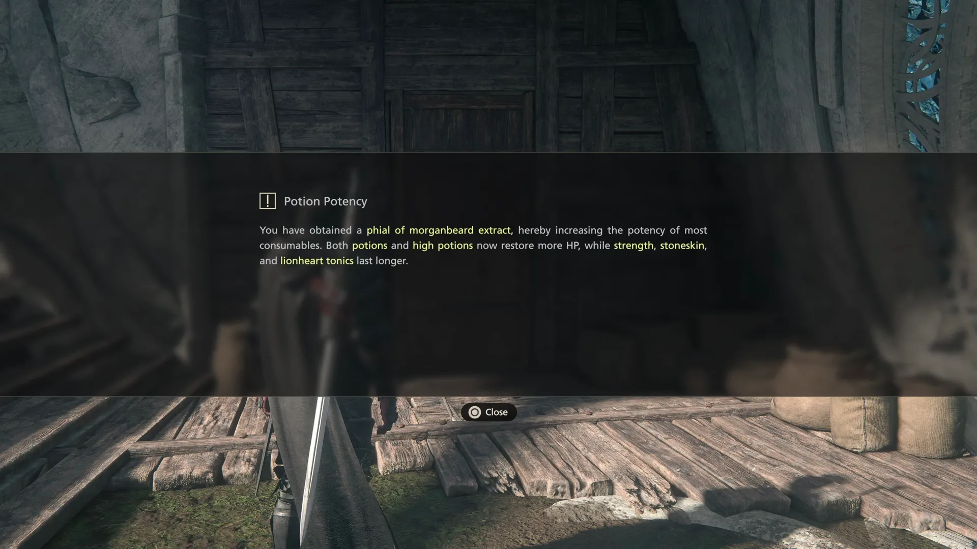 Potion potency increased through the phial of morganbeard extract