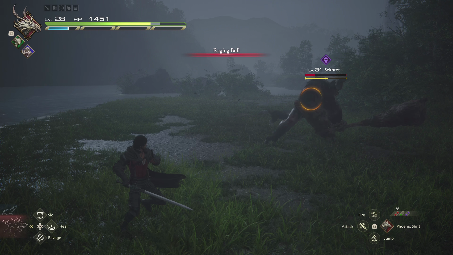 Sekhret using its Raging Bull attack