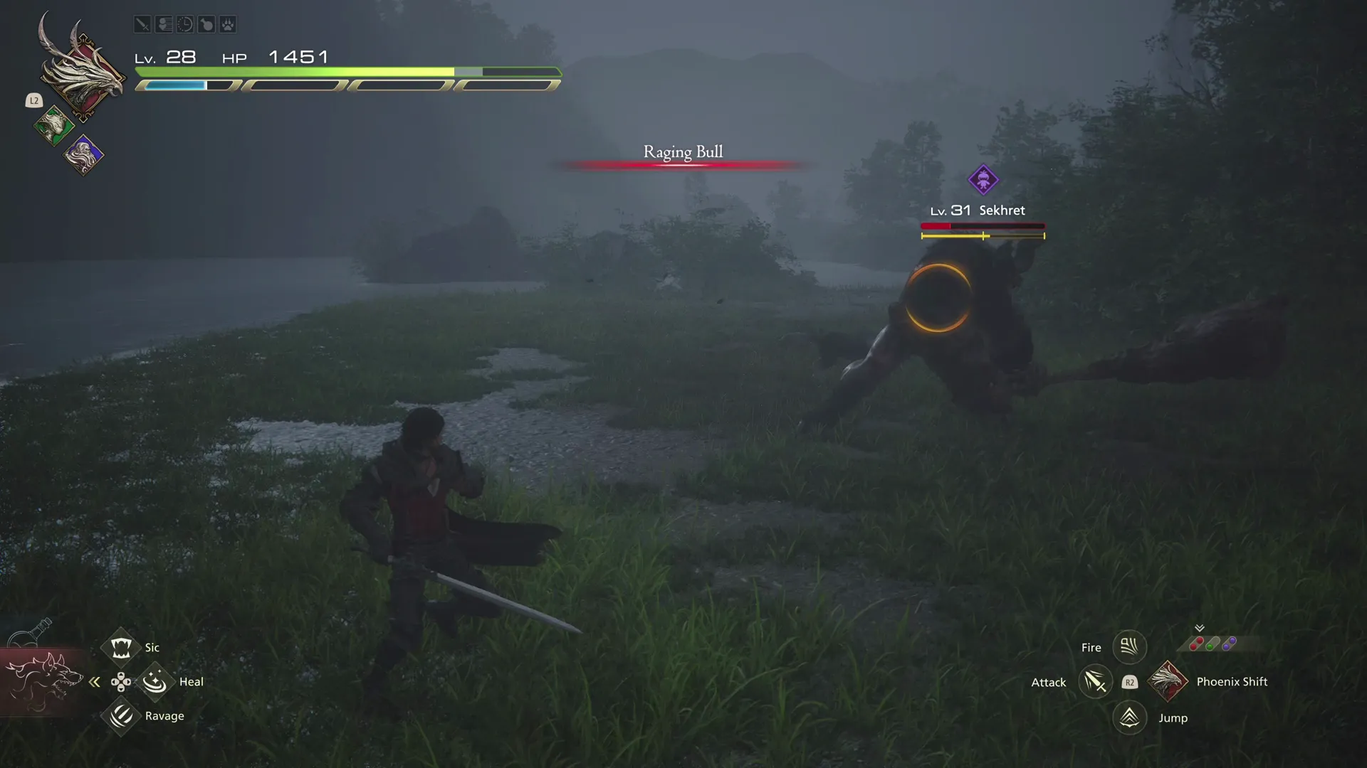 Sekhret using its Raging Bull attack