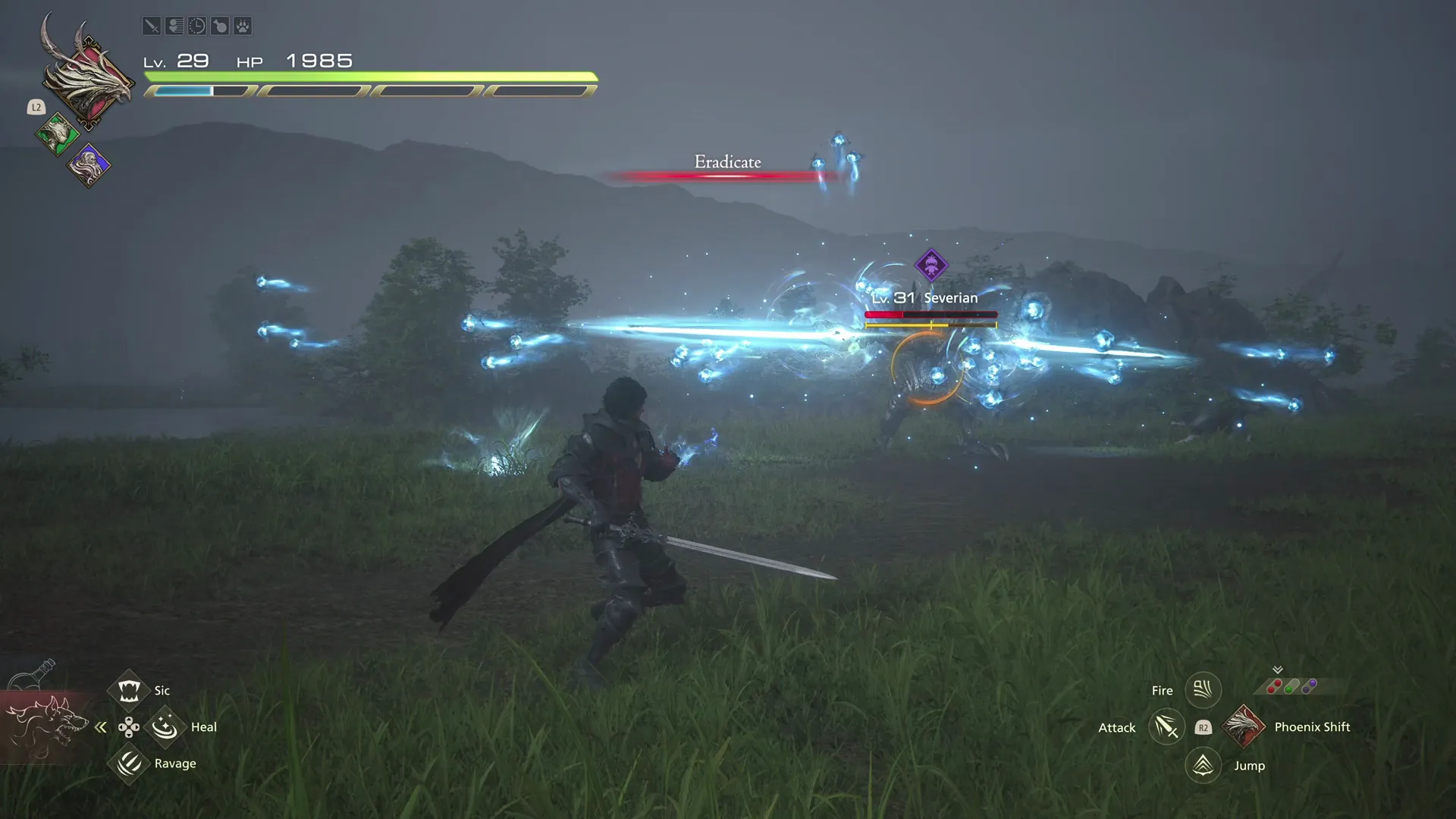 Severian using its Eradicate attack