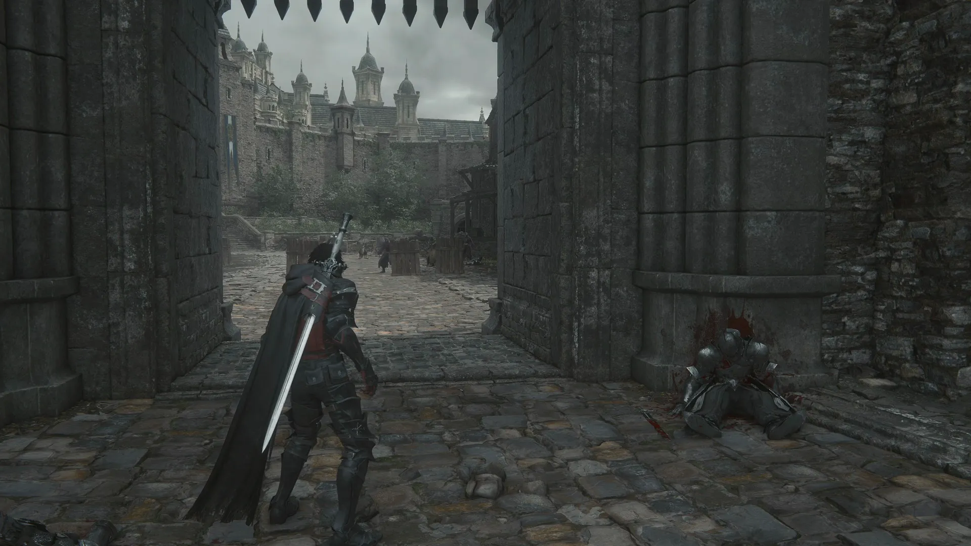 Entering the final courtyard area of Rosalith Castle