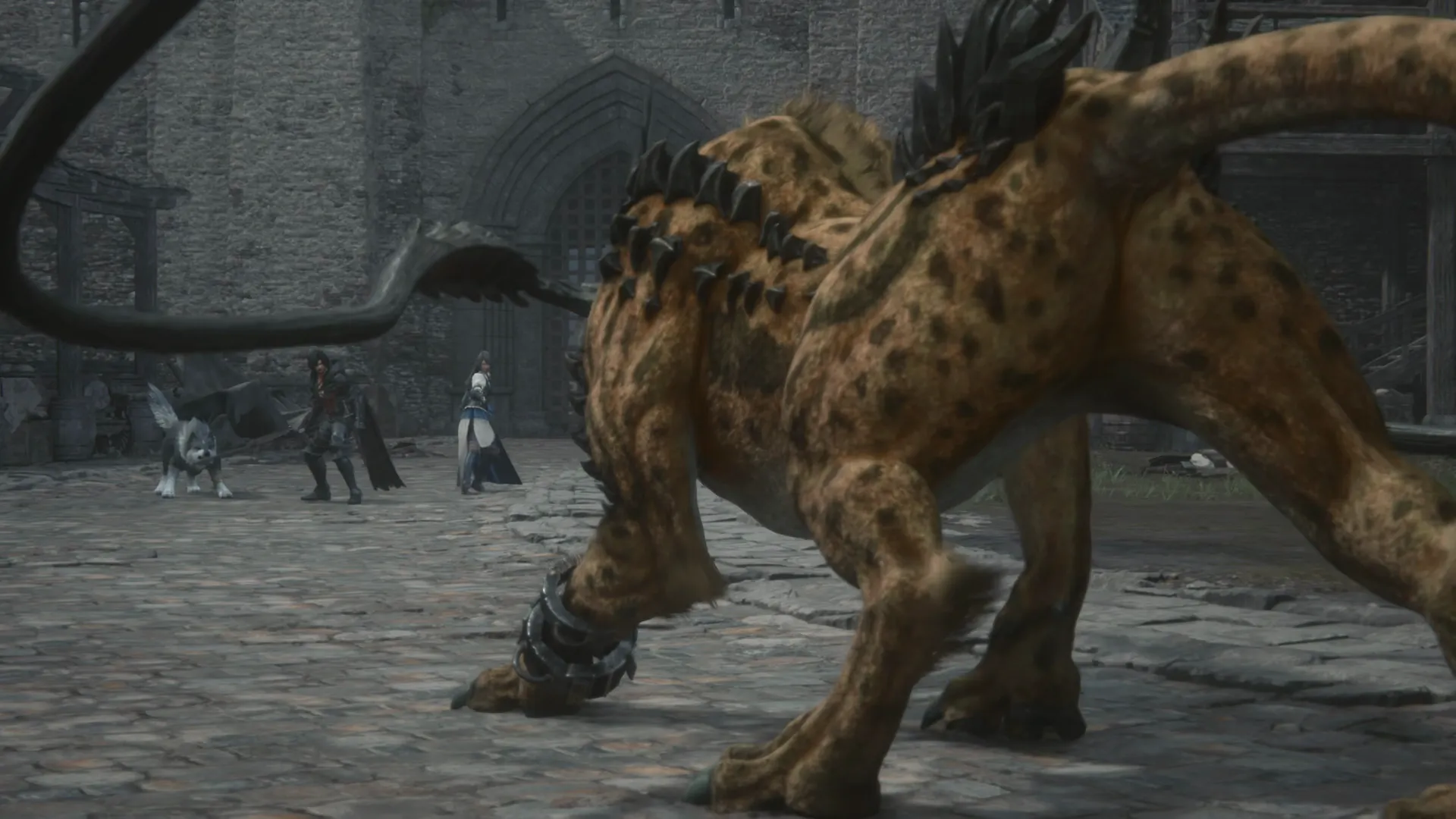 Opening cinematic at the start of the battle against the Coeurl