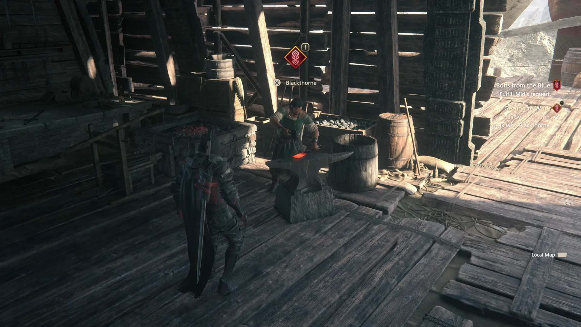 Speaking to Blackthorne for the Main Scenario Subquest during Getting to Work