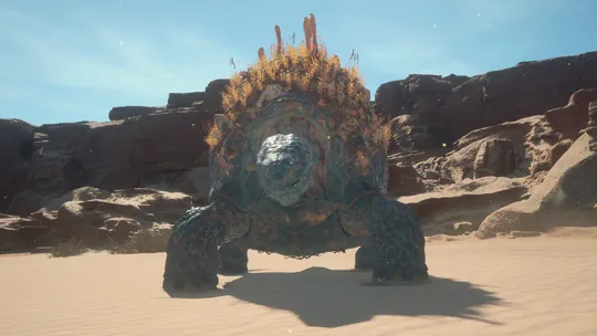 Close-up of Fastitocalon during the opening of the Notorious Mark battle