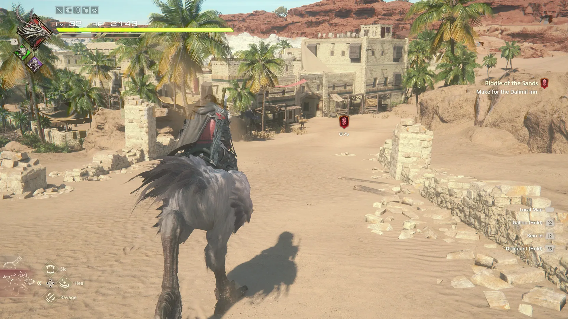 Clive riding towards the Dalimil Inn