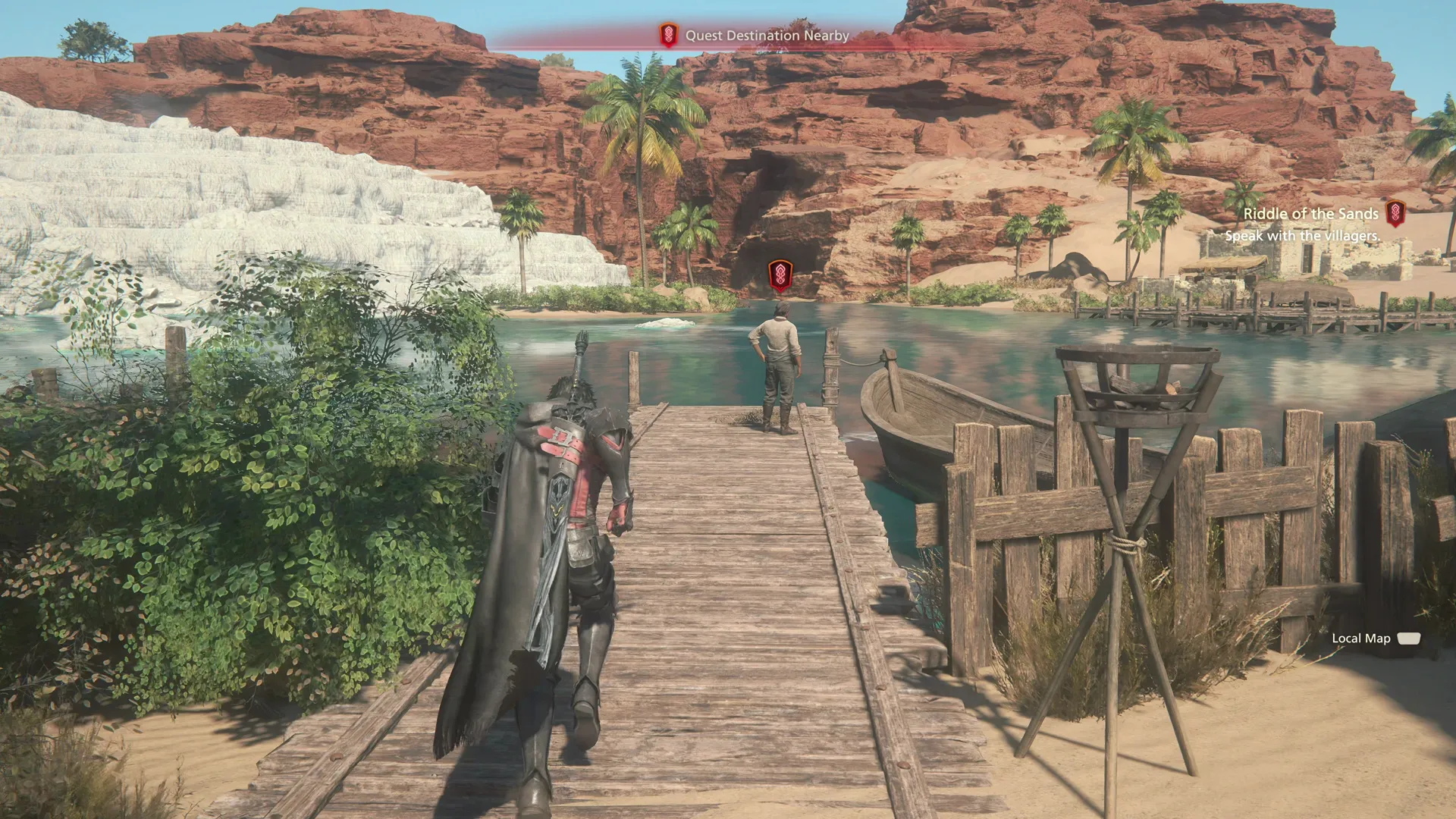 Speaking to the Riverboat Captain on the docks of Dalimil