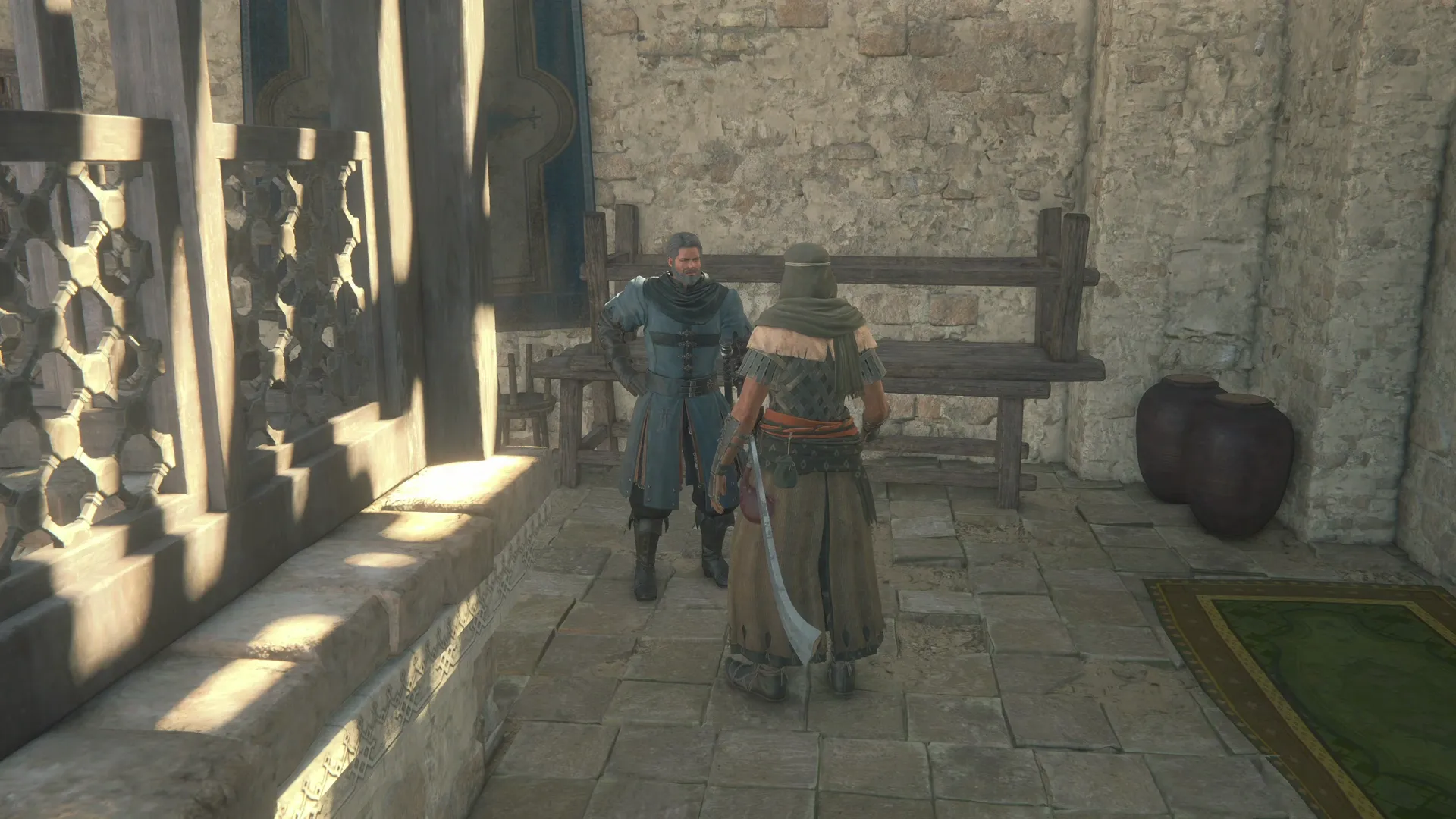 Byron speaking with a local Dalimil resident