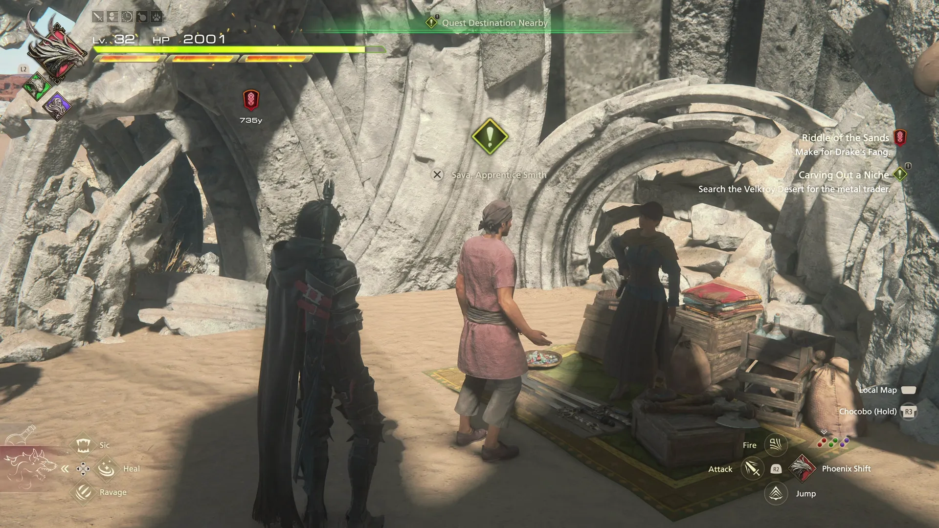 Finding Sava in the central area of the Velkroy Desert