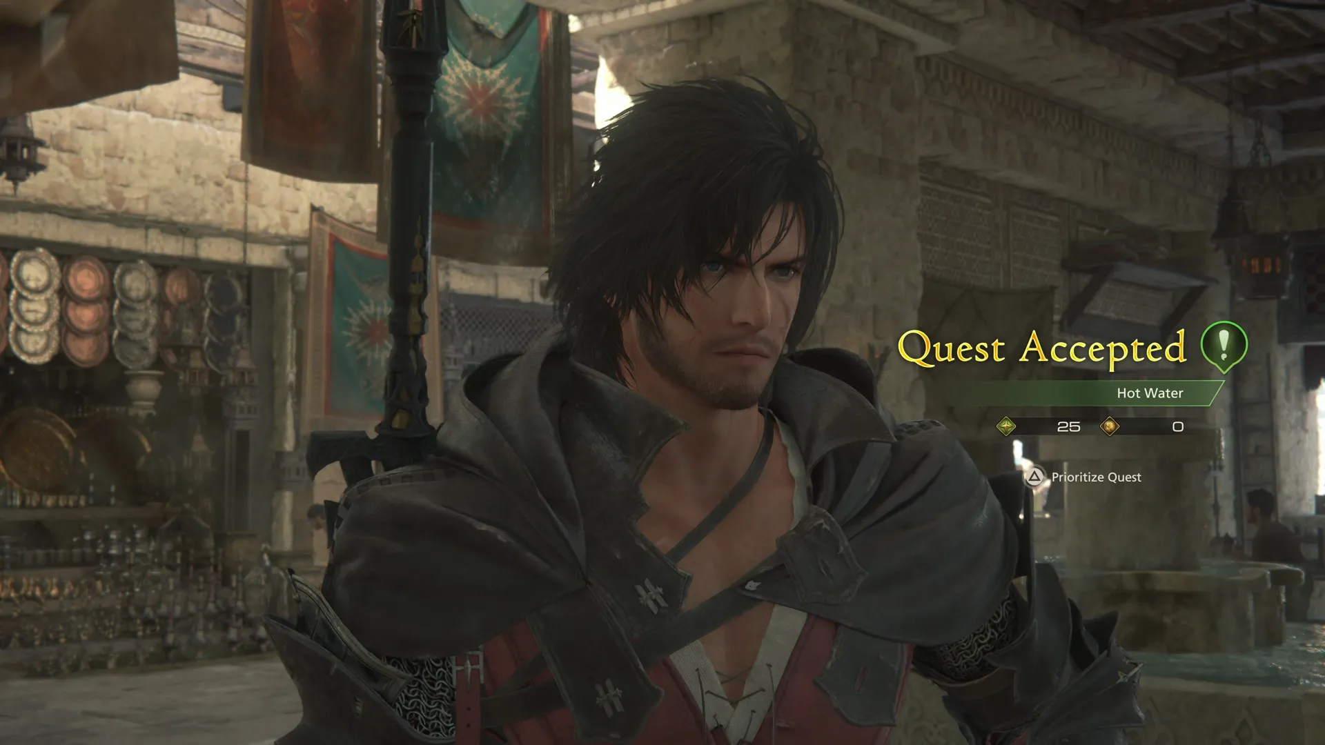 Accepting the Hot Water Optional Quest from Xaver in Dalimil