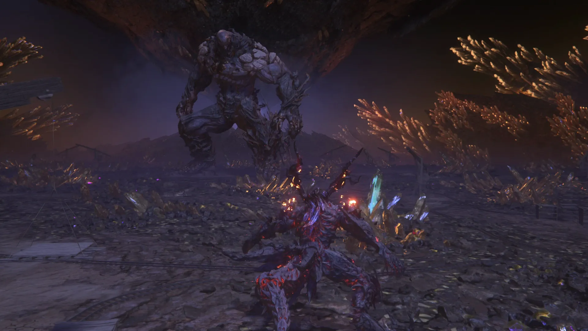 Opening of the battle between Titan and Ifrit