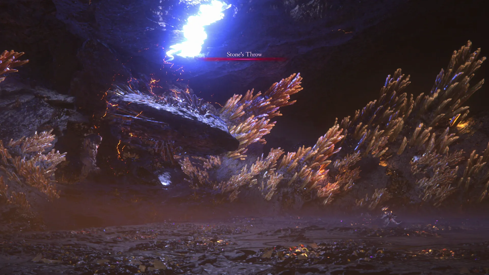 Titan using its Stone’s Throw attack during the cinematic sequence before Ifrit learns Brimstone