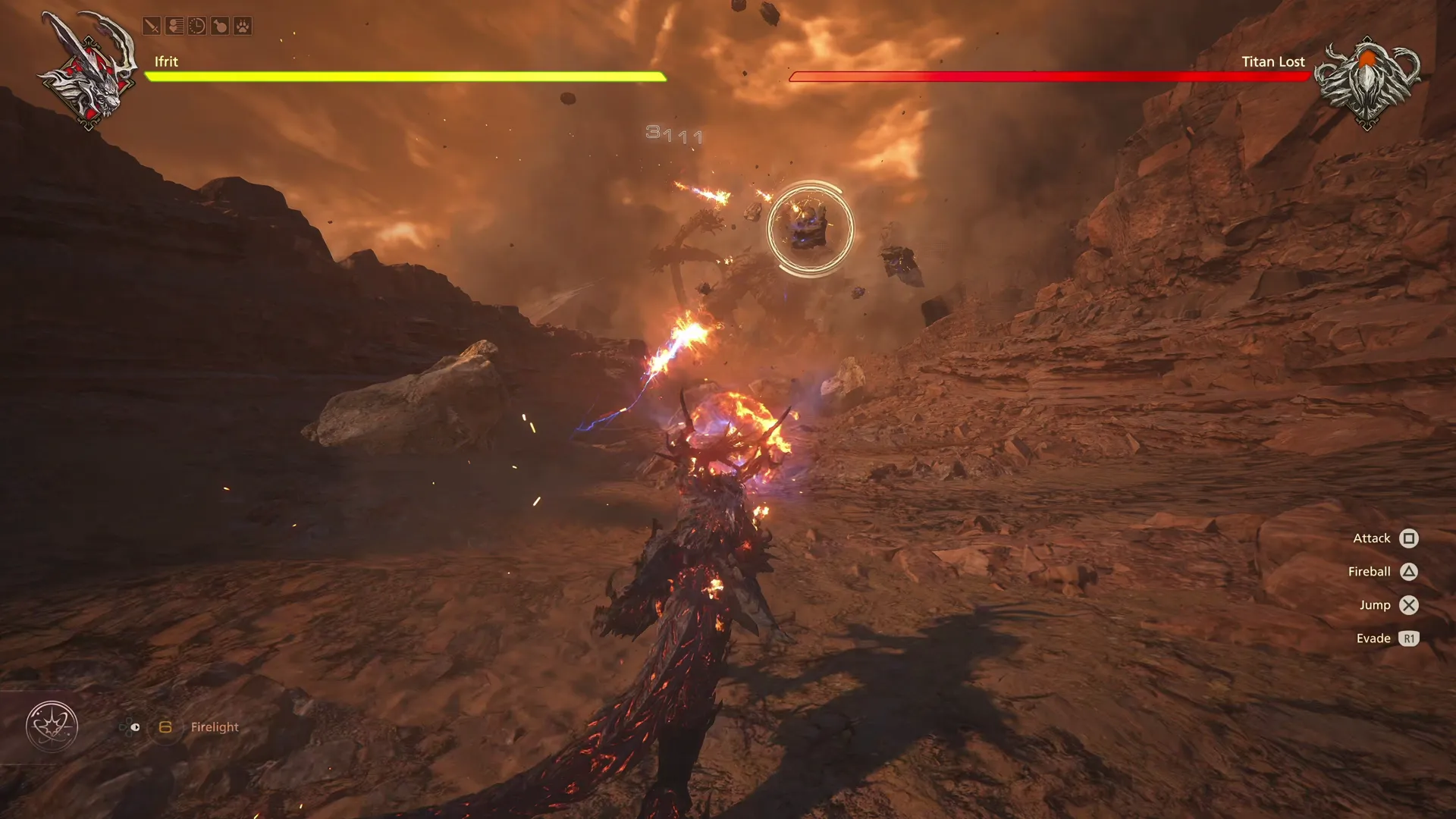 Targeting the stones with Fireballs during the intermediary phase against Titan