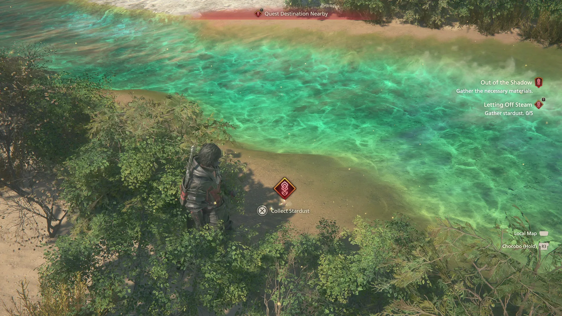 Retrieving the five pieces of Stardust from the river banks