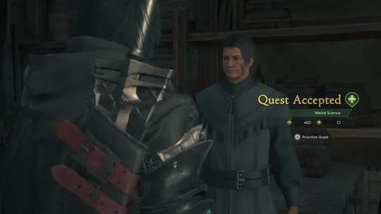 Accept the Weird Science Optional Quest from Owain in Mid’s Dungeon in the Hideaway