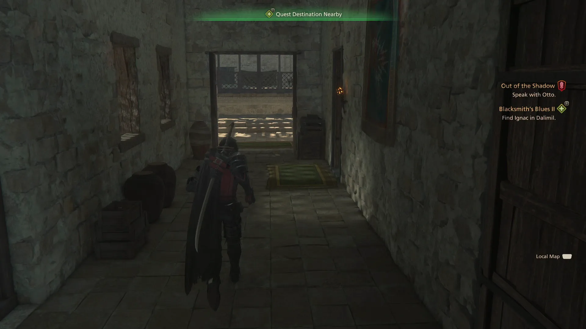 Running through the second floor hallway of the Dalimil Inn