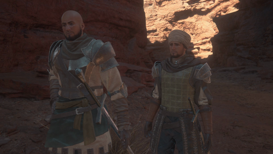 Accepting the Get Cart Optional Quest from the two Sellswords along Laetny’s Cleft in Dhalmekia
