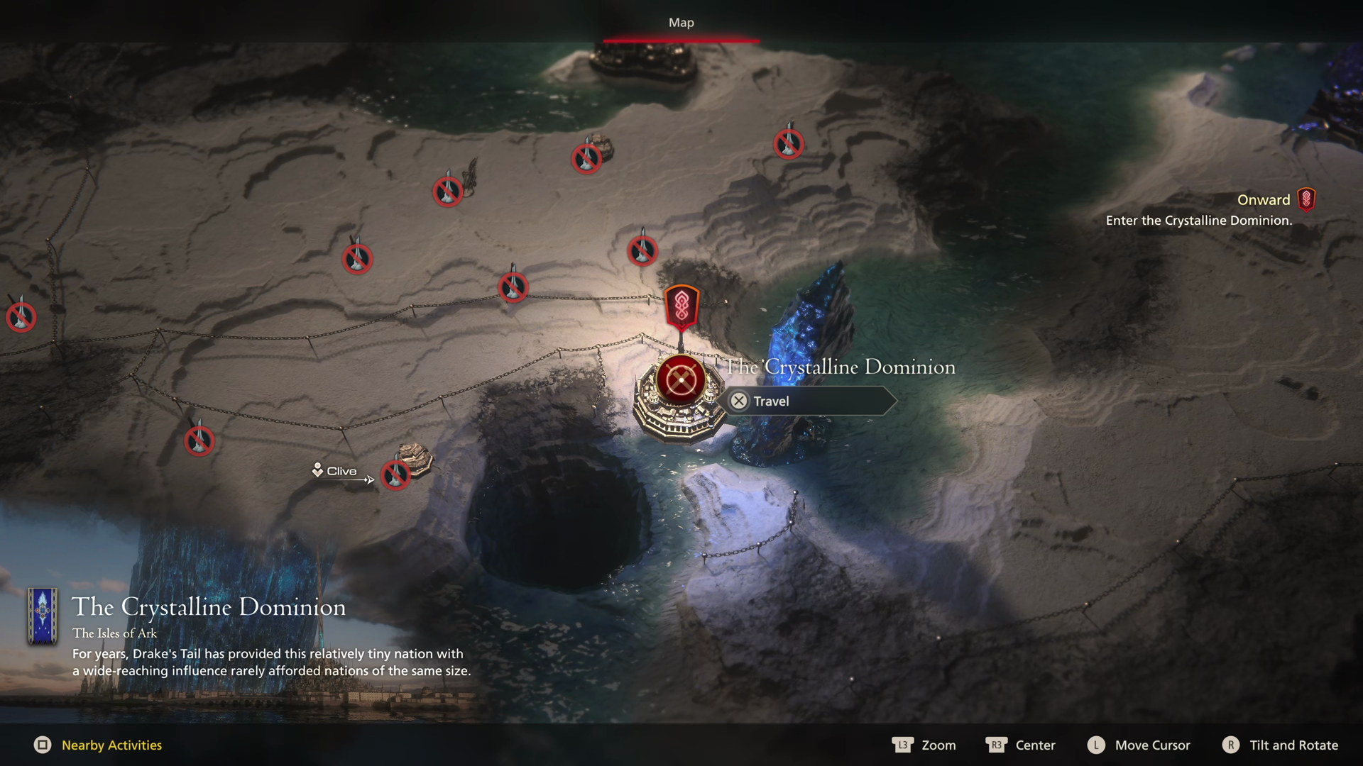 Selecting the Crystalline Dominion from the World Map