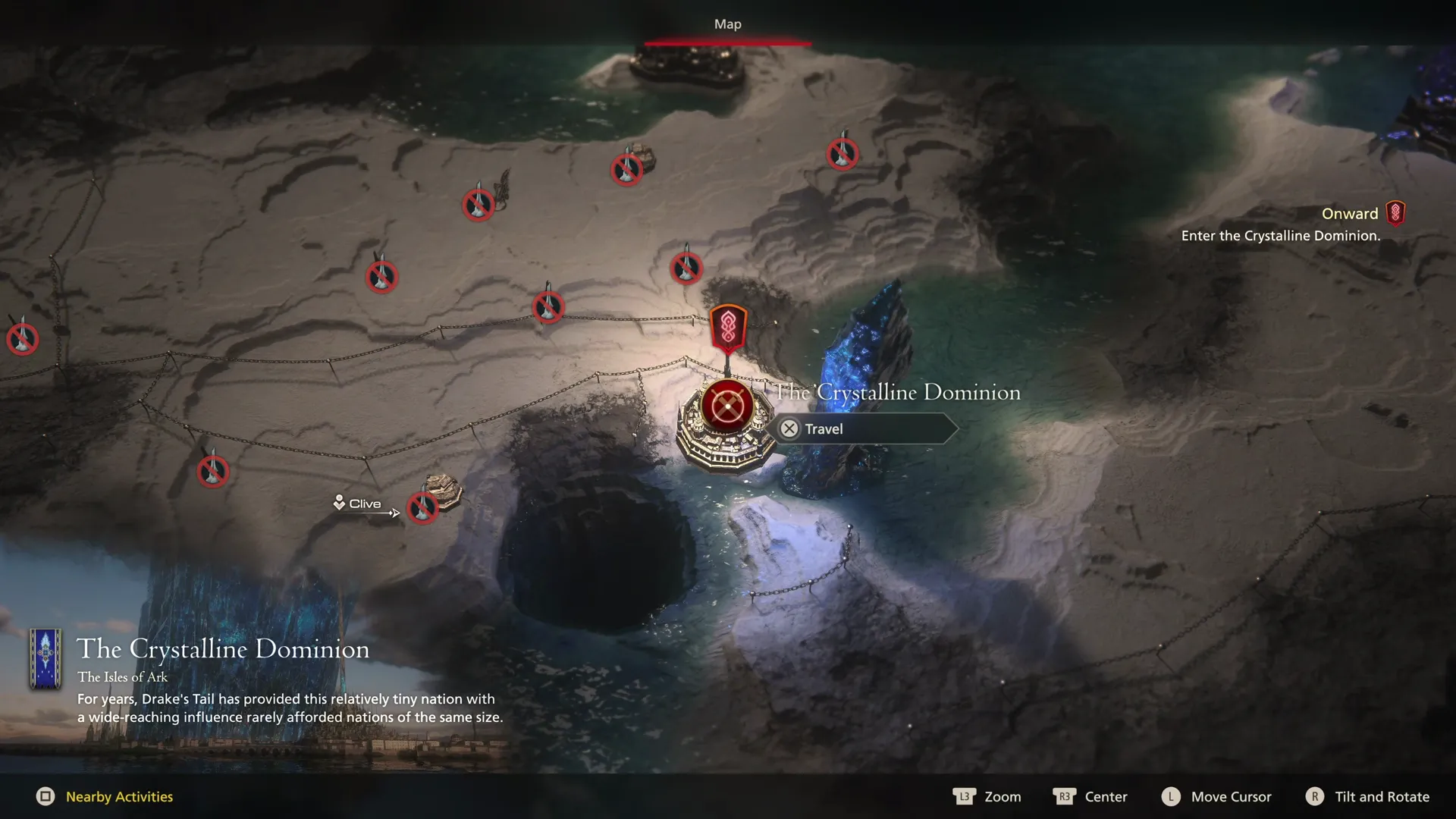 Selecting the Crystalline Dominion from the World Map