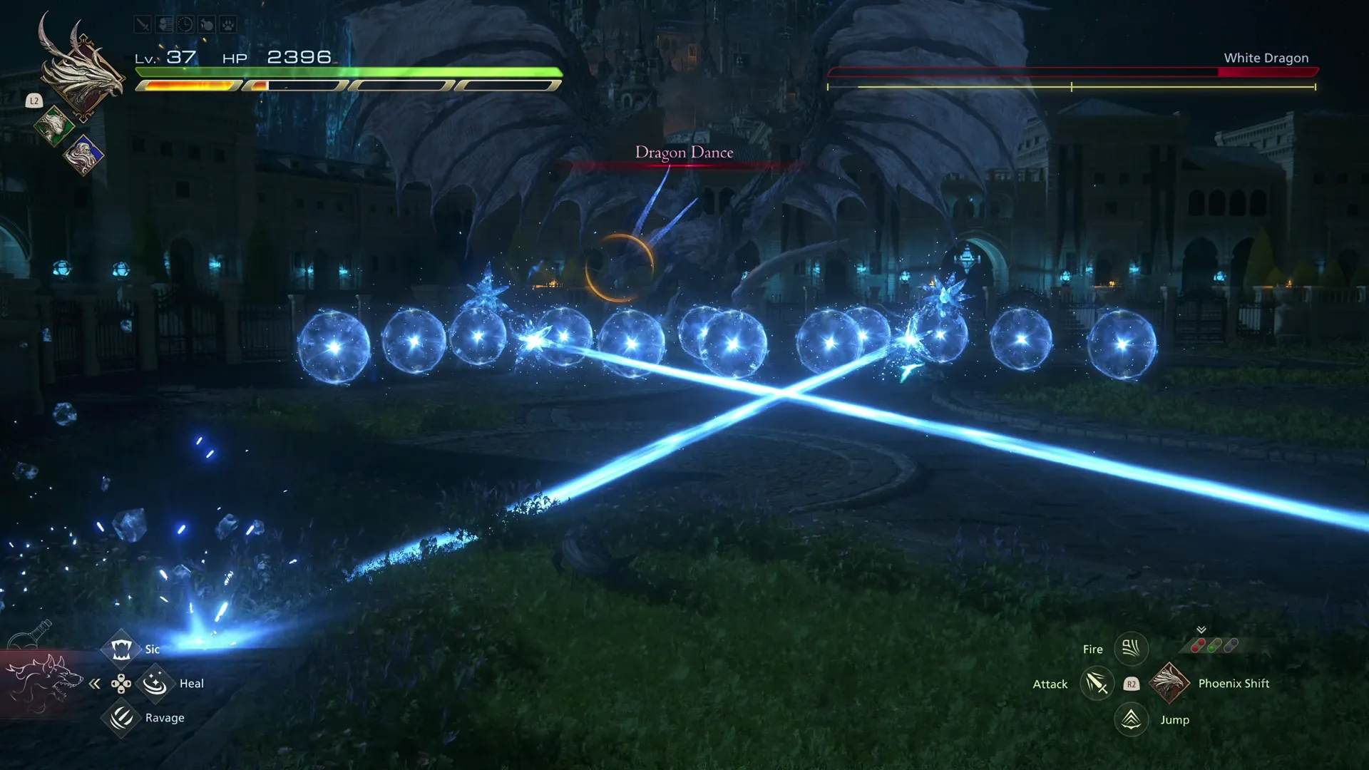 White Dragon using Dragon’s Dance attack