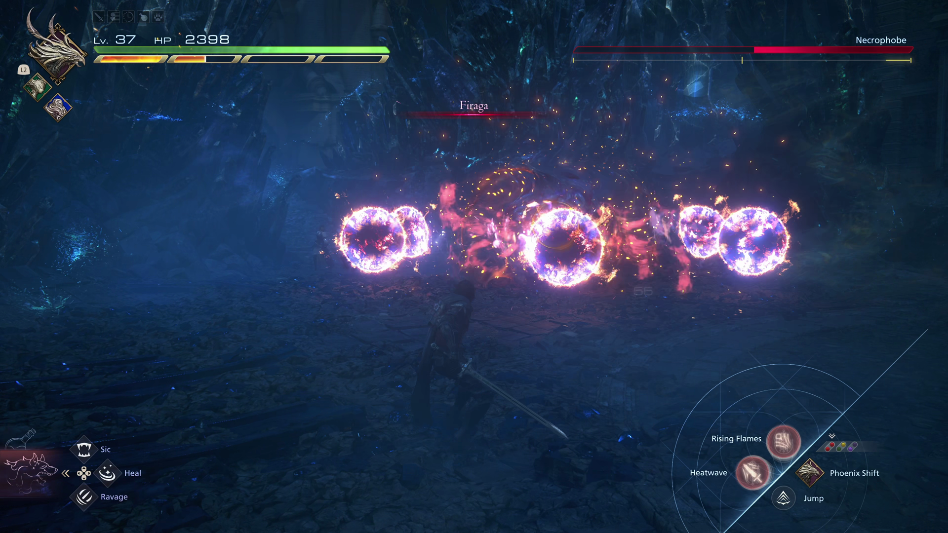 Necrophobe using its Firaga attack