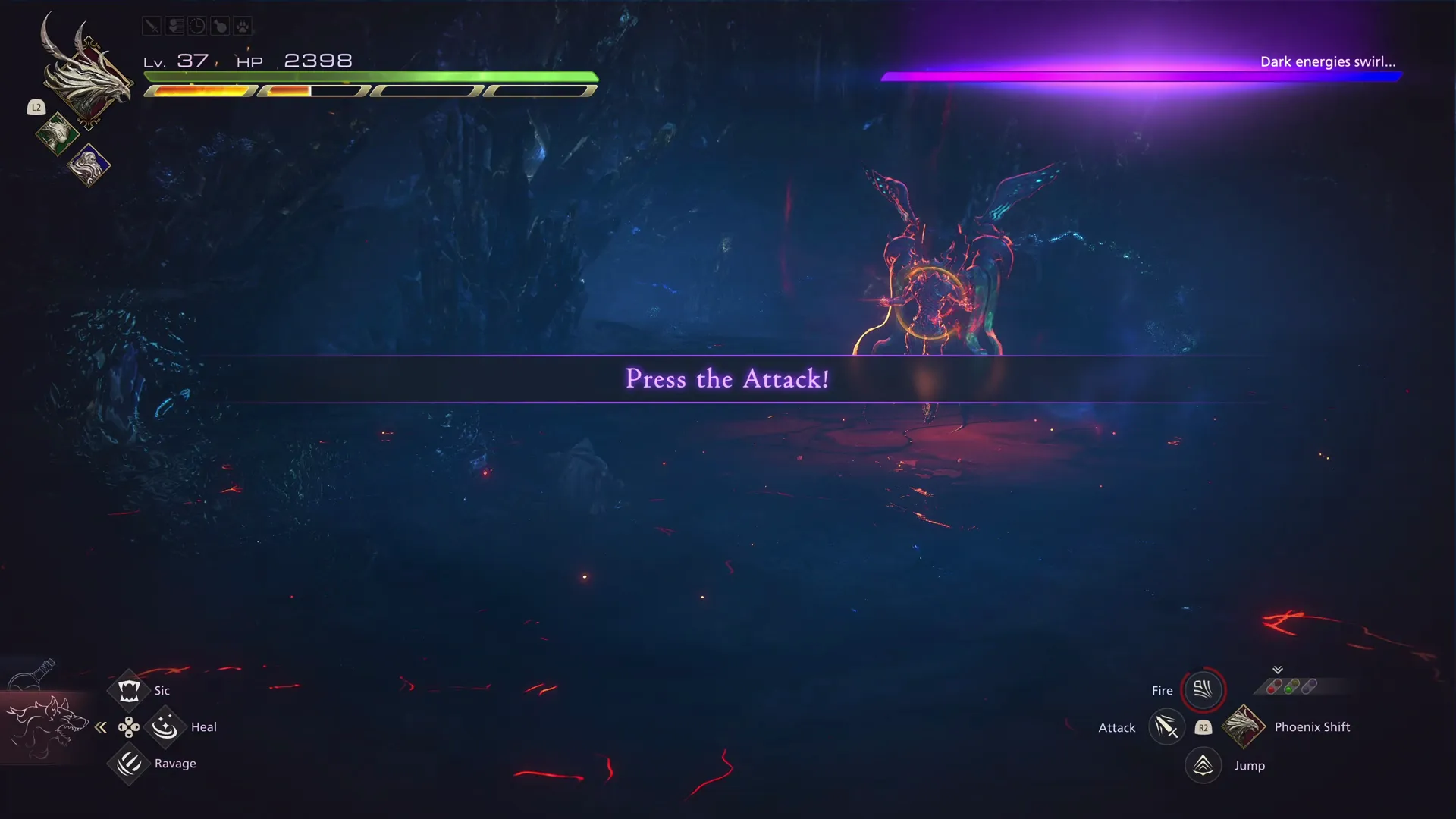 Necrophobe summoning dark energies during the last phase of the fight