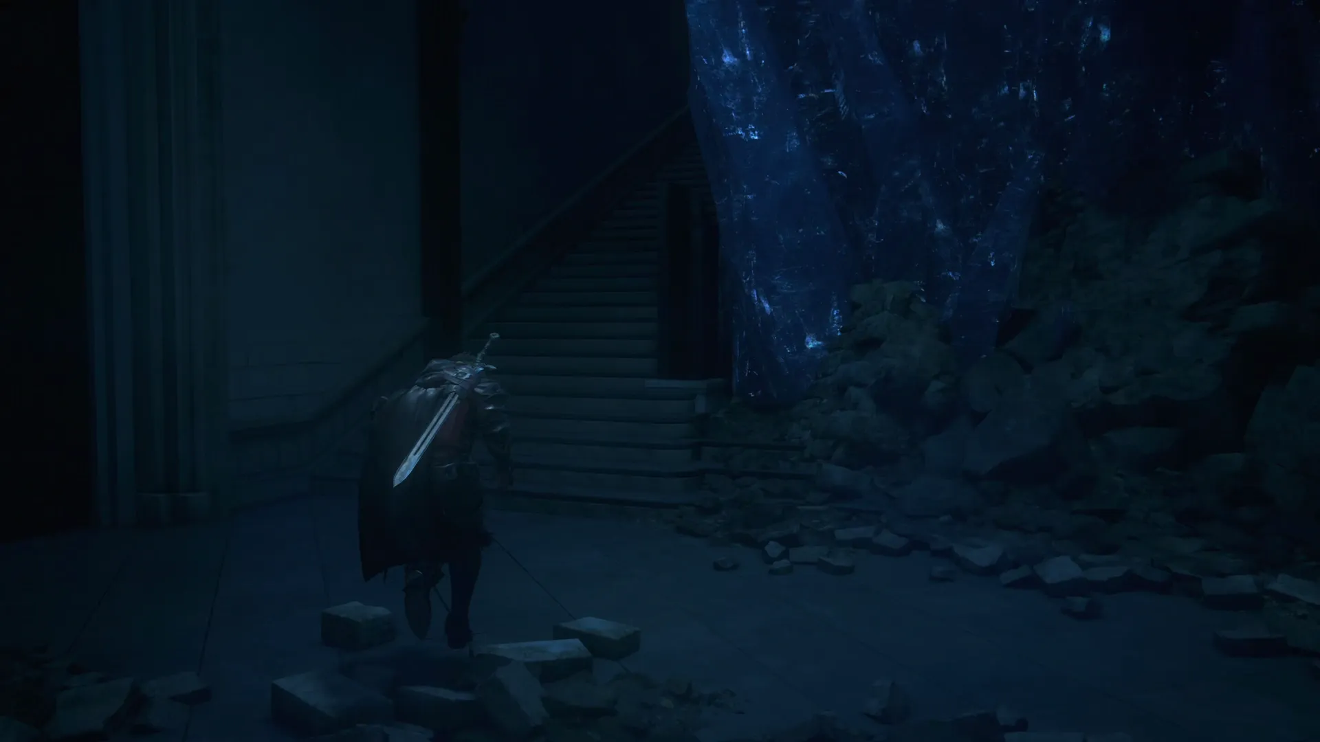 Ascending the stairs towards the fight with Bahamut