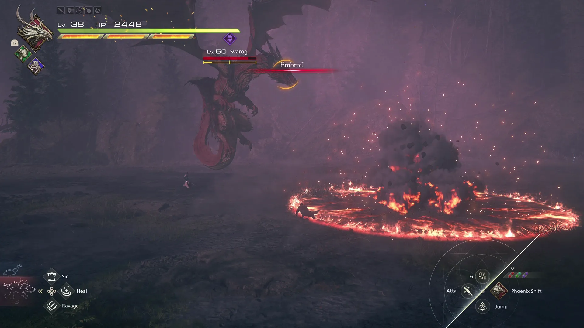 Svarog using its Embroil attack