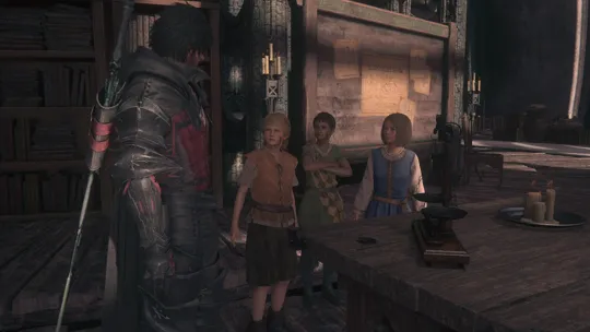 Accepting the On Balance Optional Quest from Miss Shirleigh in the shelves of the Hideaway