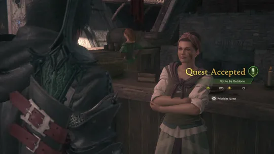 Accepting the Not to Be Outdone Optional Quest from Molly in the Hideaway