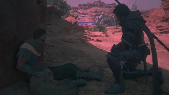 Accepting the Bad Blood Optional Quest from the Wounded Republican Soldier in the Krozjit Echoes