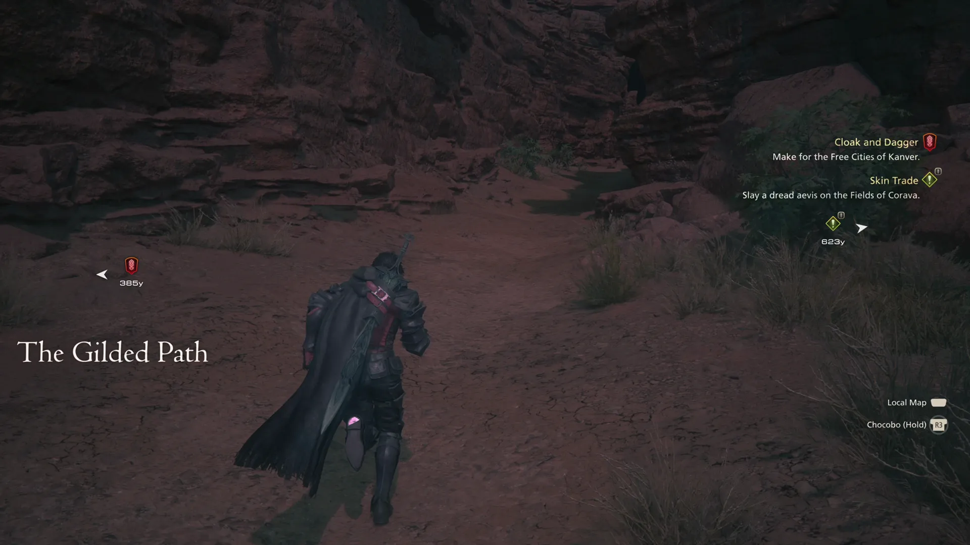 Turning right along the Gilded Path going the wrong way