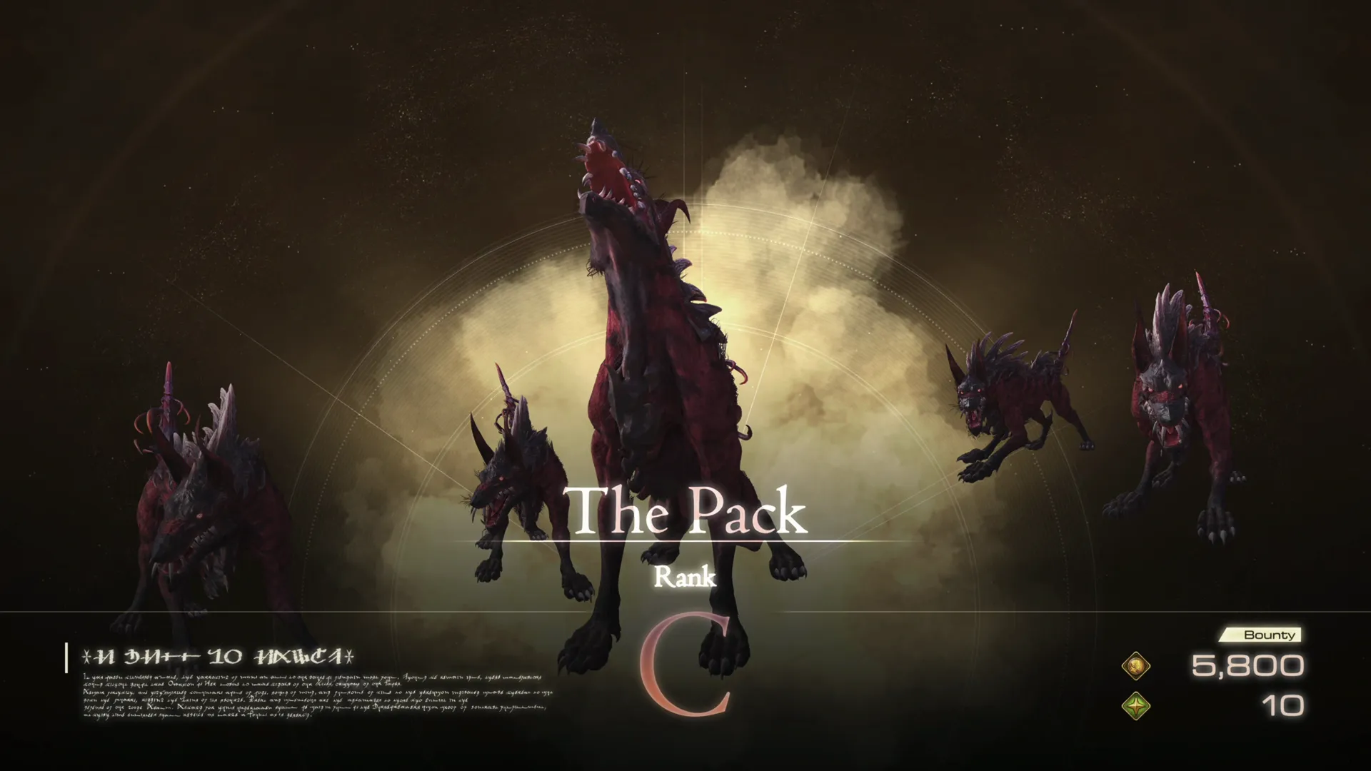 Hunt introduction screen for the Notorious Mark: The Pack