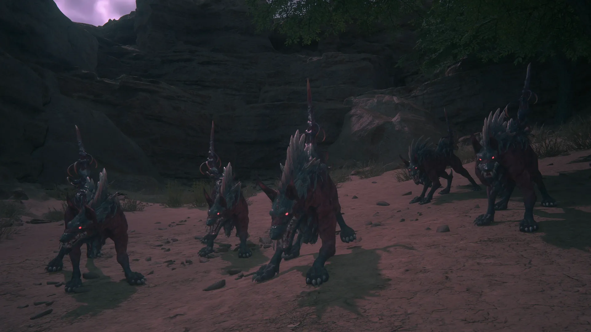 Close-up of the Pack at the start of the Notorious Mark battle in Dhalmekia