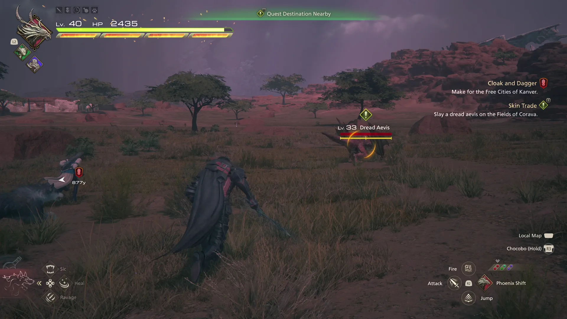 Just before the battle against the Dread Aevis