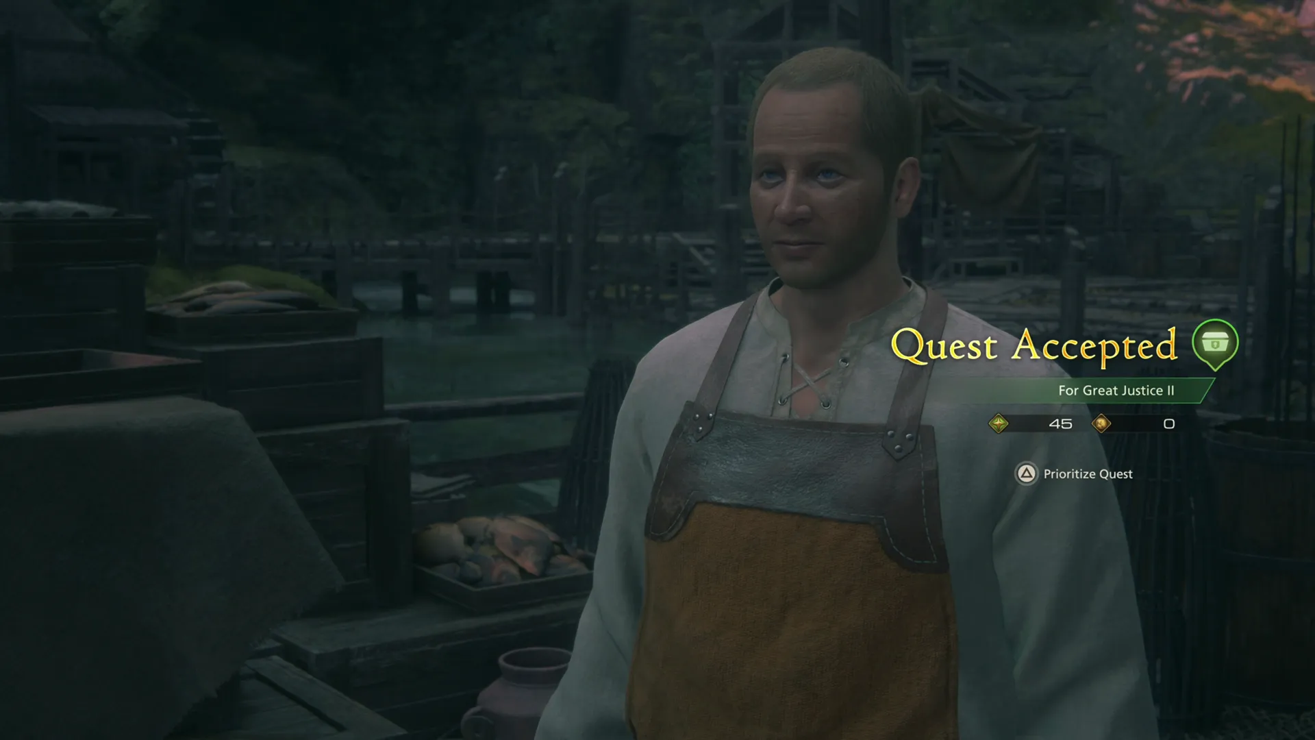 Accepting the For Great Justice II Optional Quest from Quinten in Lostwing