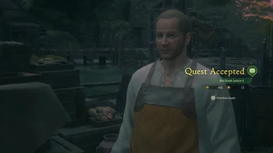 Accepting the For Great Justice II Optional Quest from Quinten in Lostwing