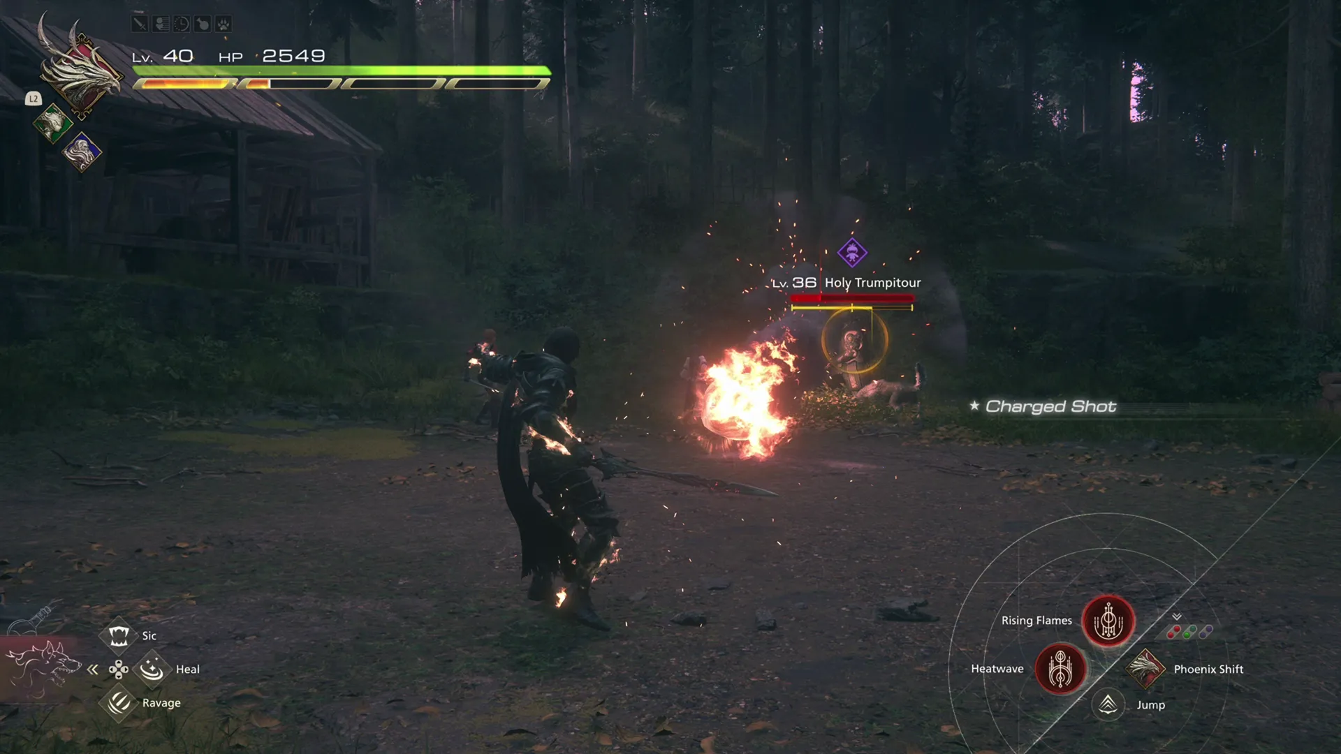 Holy Trumpitour blasting a cannon fireball towards Clive