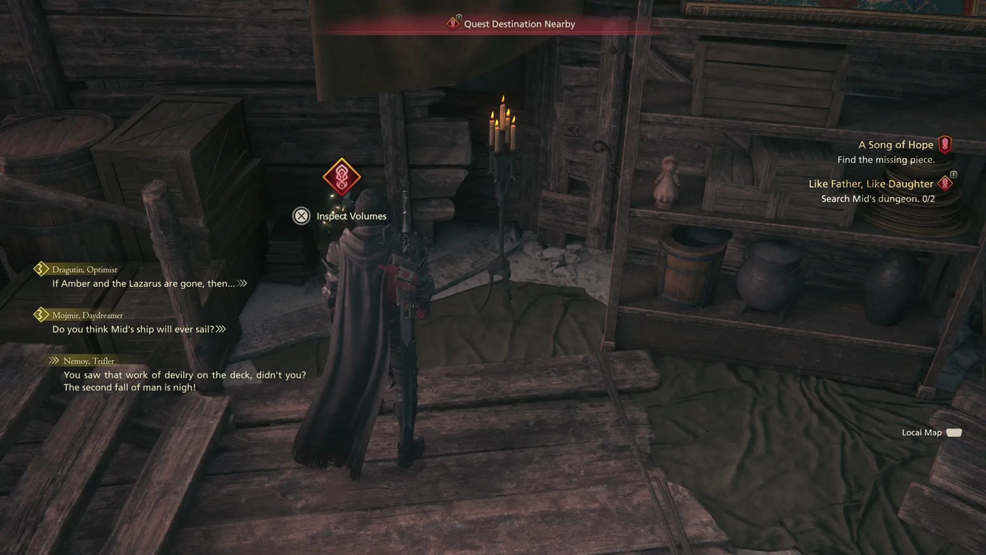 Inspecting the volumes in Mid’s Dungeon