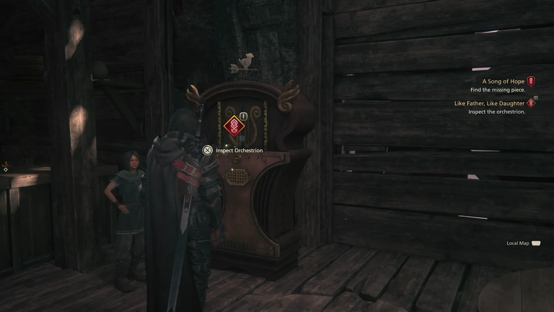 Inspecting the Orchestrion during the Like Father, Like Daughter Main Scenario Subquest