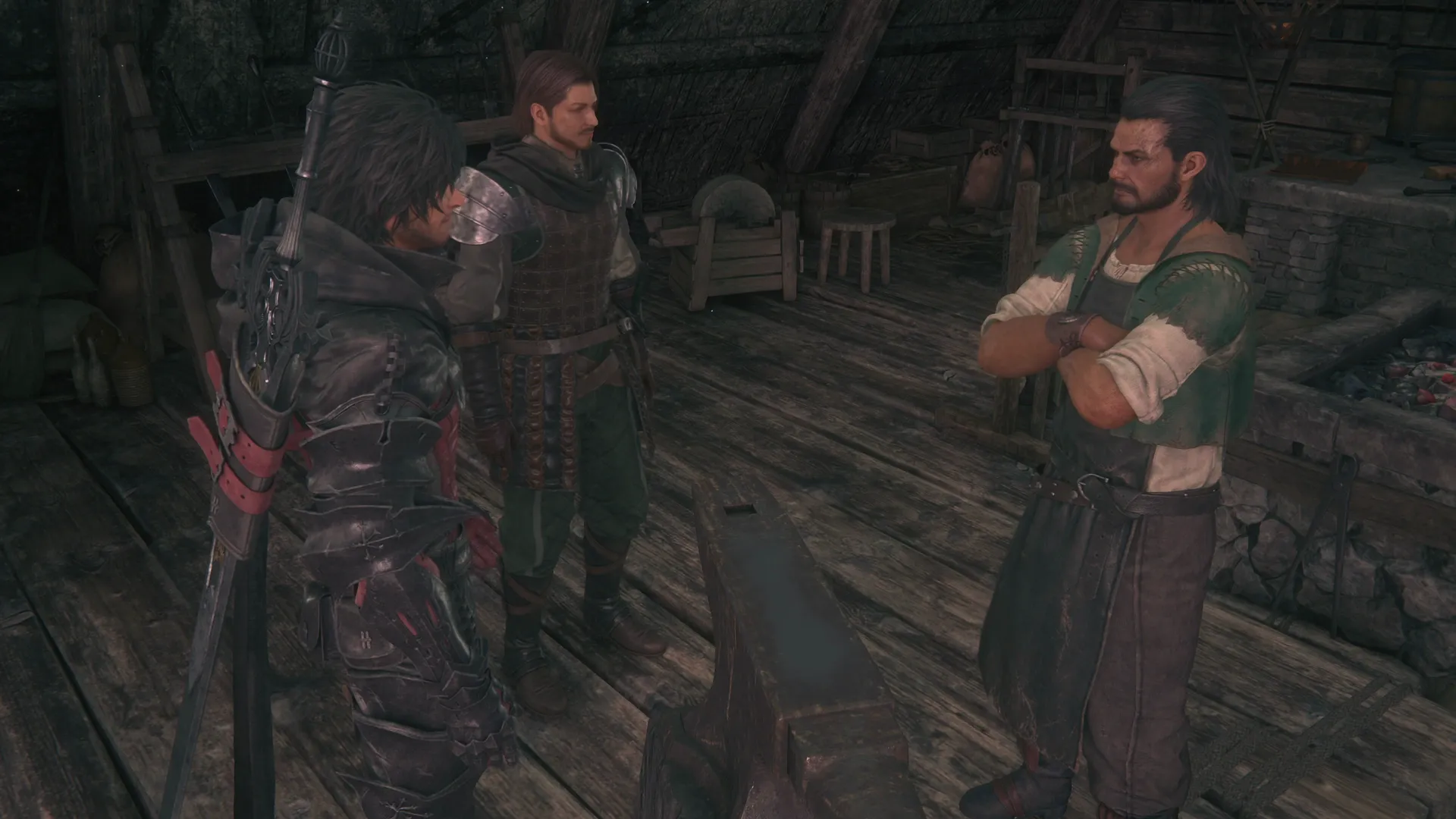 August and Clive speaking with Blackthorne