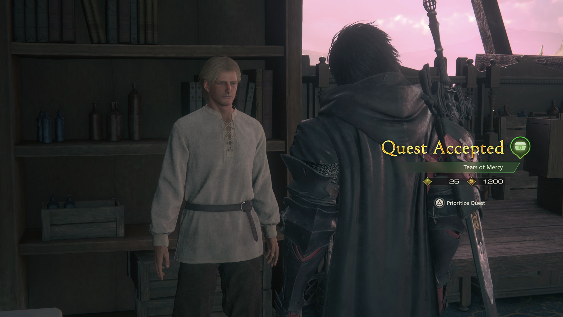 Accepting the Tears of Mercy Optional Quest from Rodrigue in the infirmary