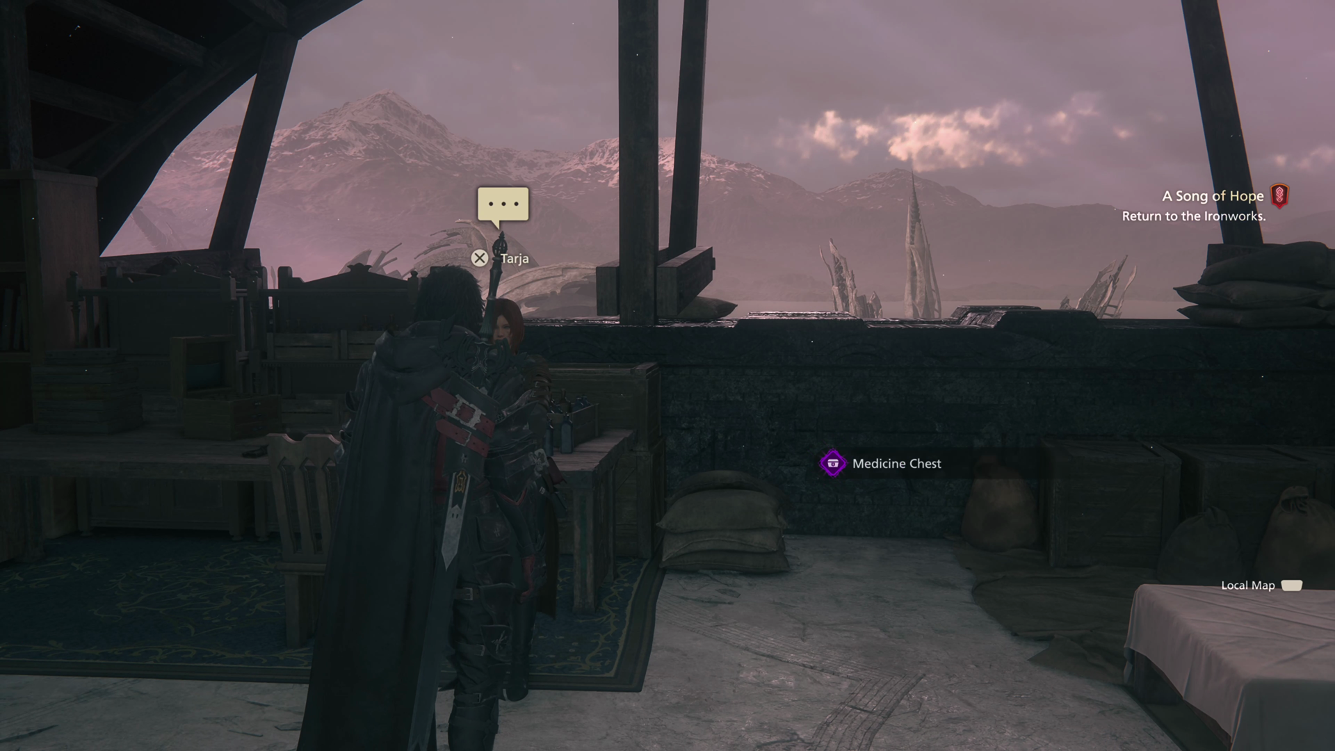 Speaking to Tarja after the Tears of Mercy quest to obtain the Medicine Chest Curiosity