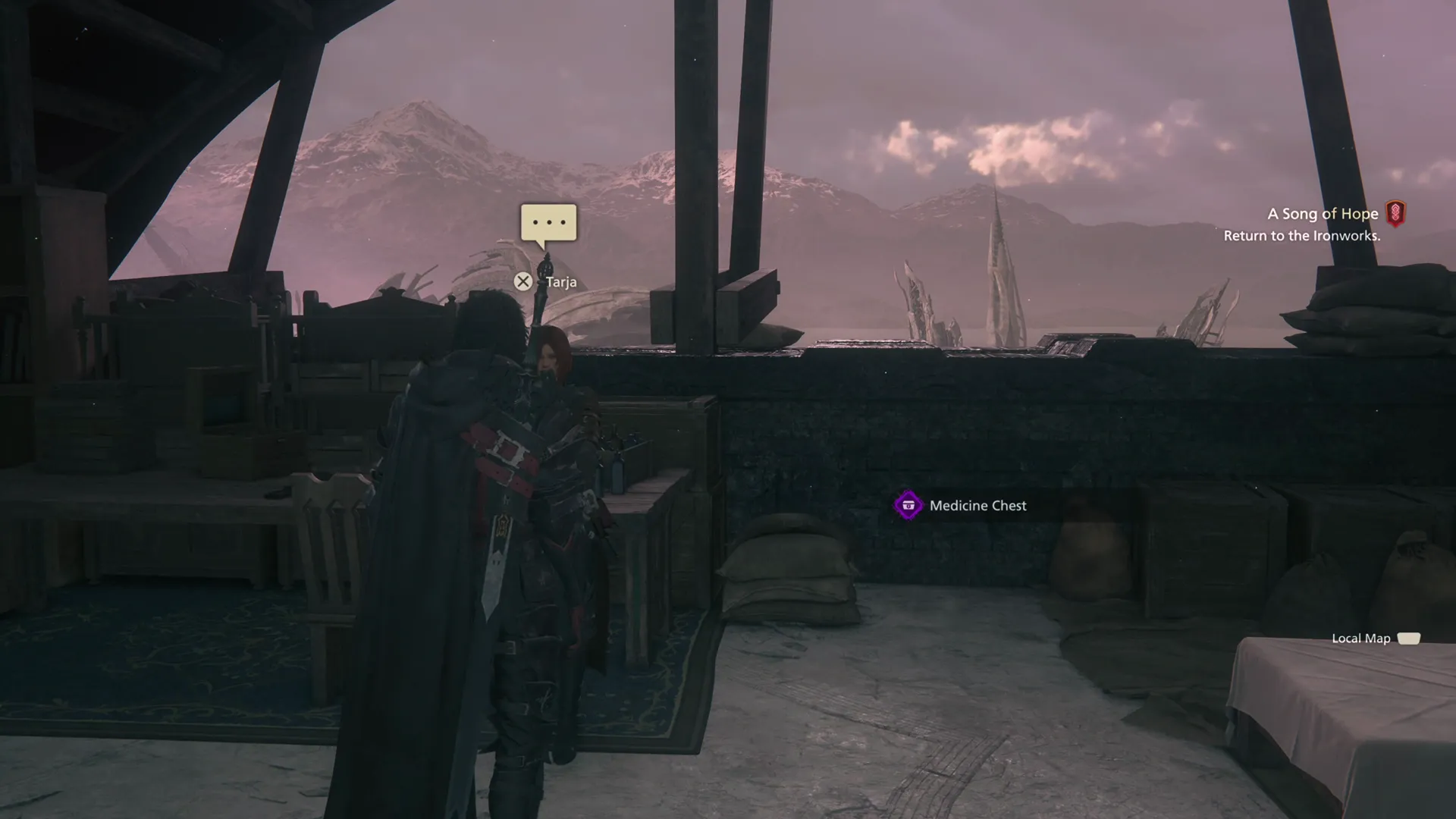 Speaking to Tarja after the Tears of Mercy quest to obtain the Medicine Chest Curiosity