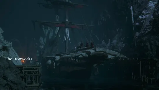 Opening cinematic showing the Enterprise as it prepares to depart from the Ironworks