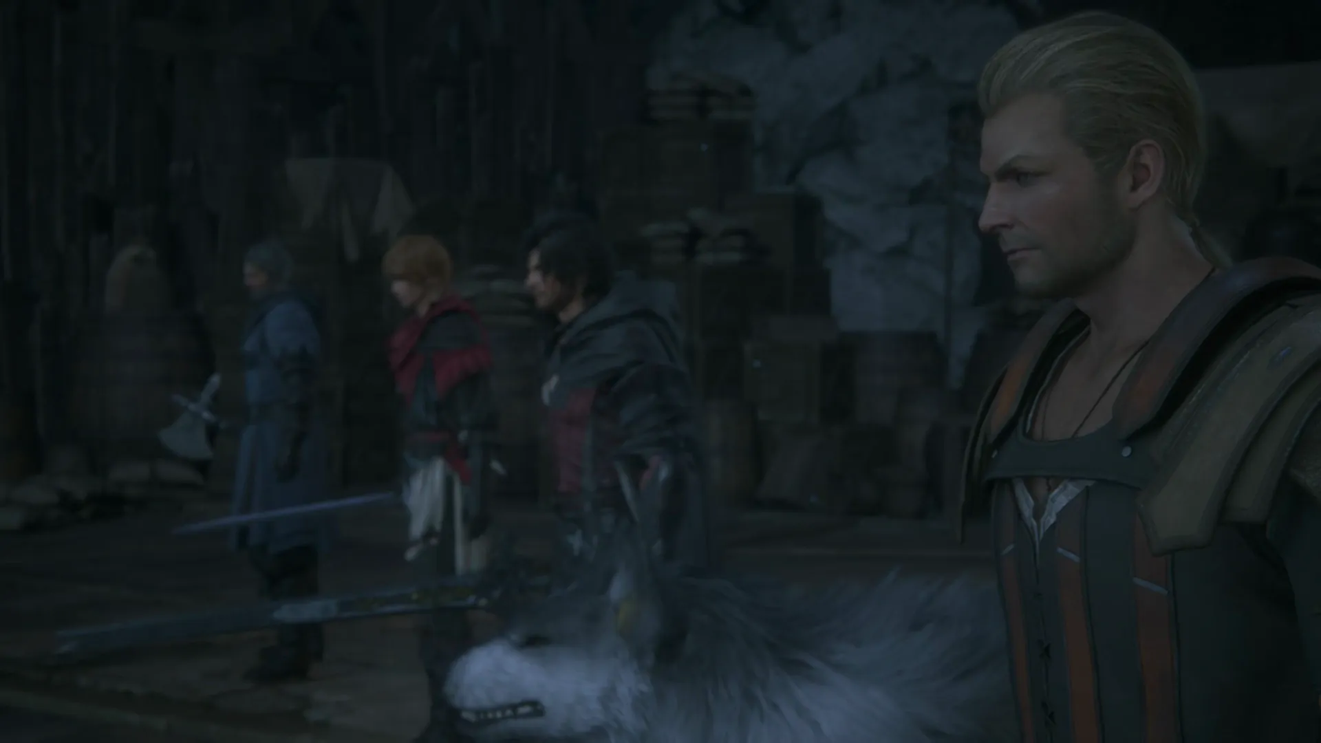 Byron, Joshua, Clive, Torgal, and Gav getting ready to battle the Akashic soldiers