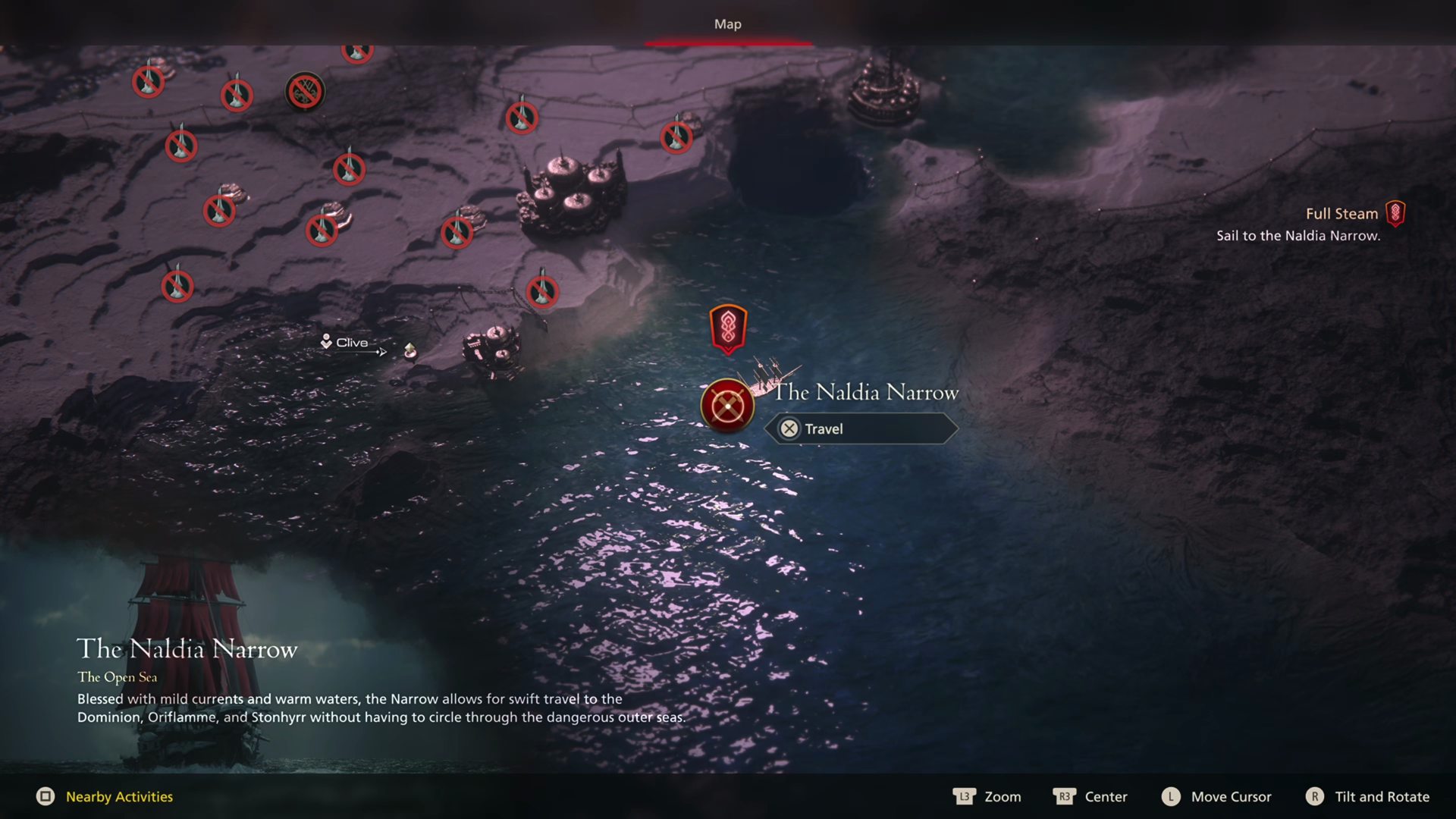 Selecting the Naldia Narrow from the World Map
