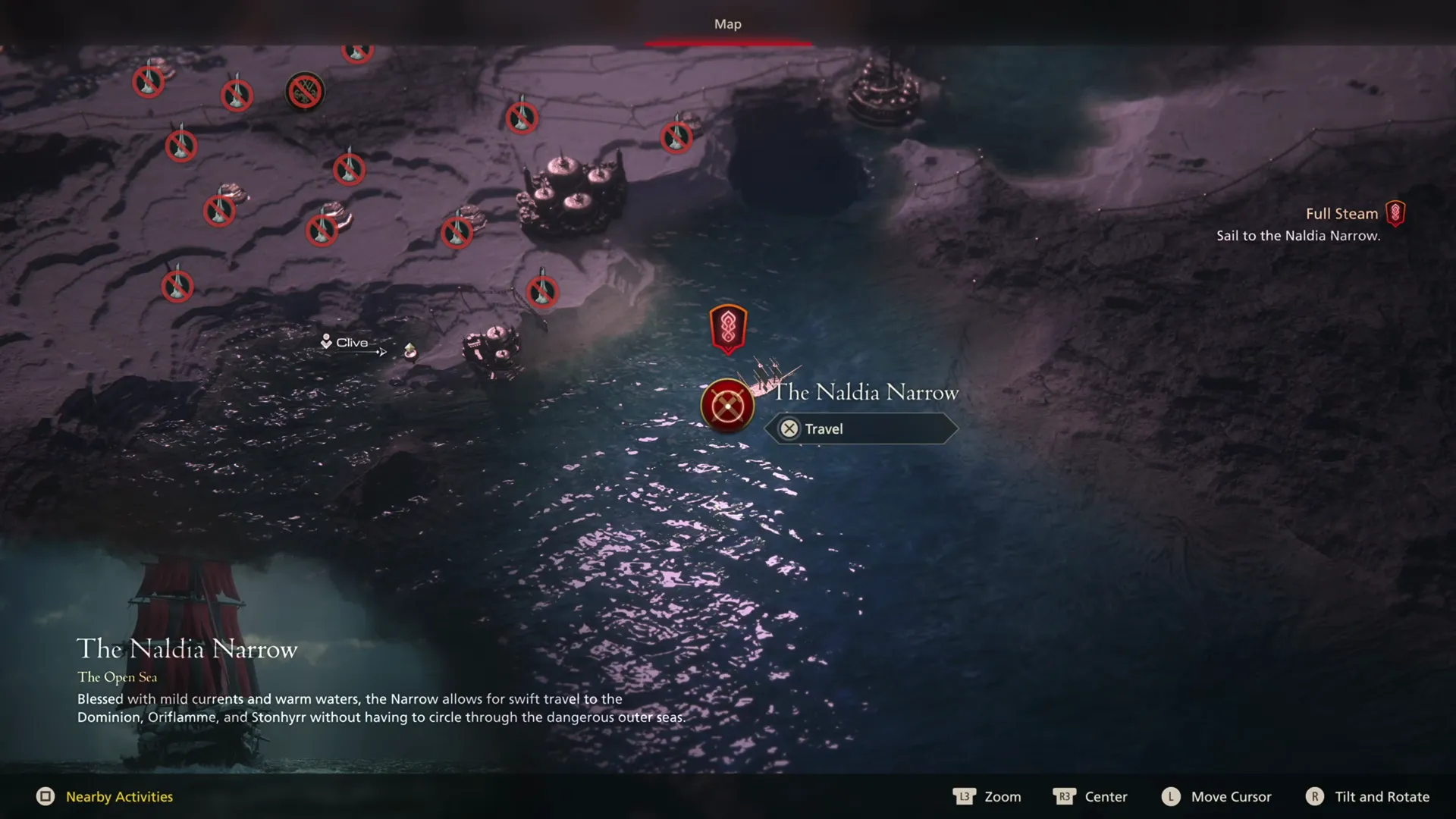 Selecting the Naldia Narrow from the World Map